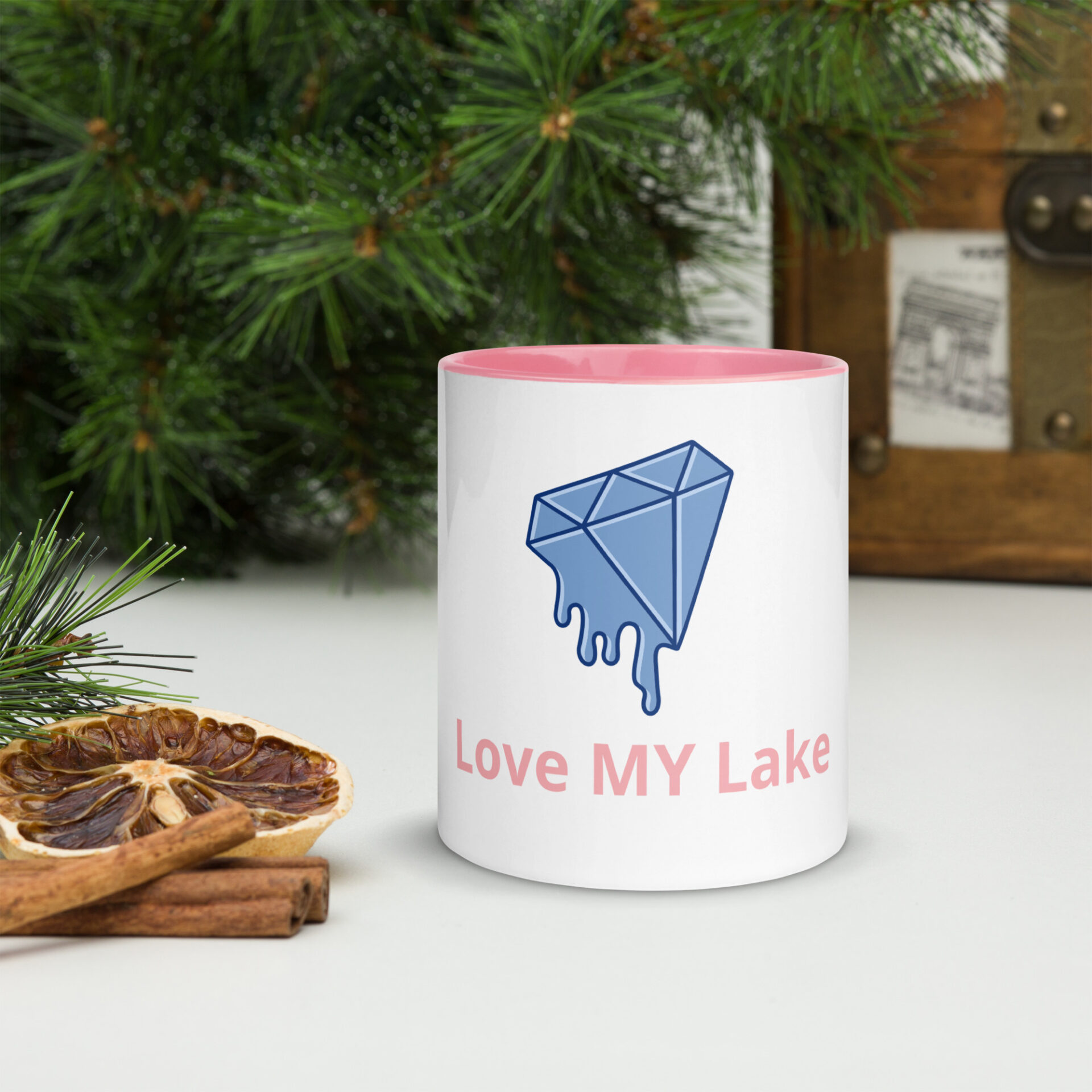 Love MY Lake Coffee Mug with Color Inside - Image 4